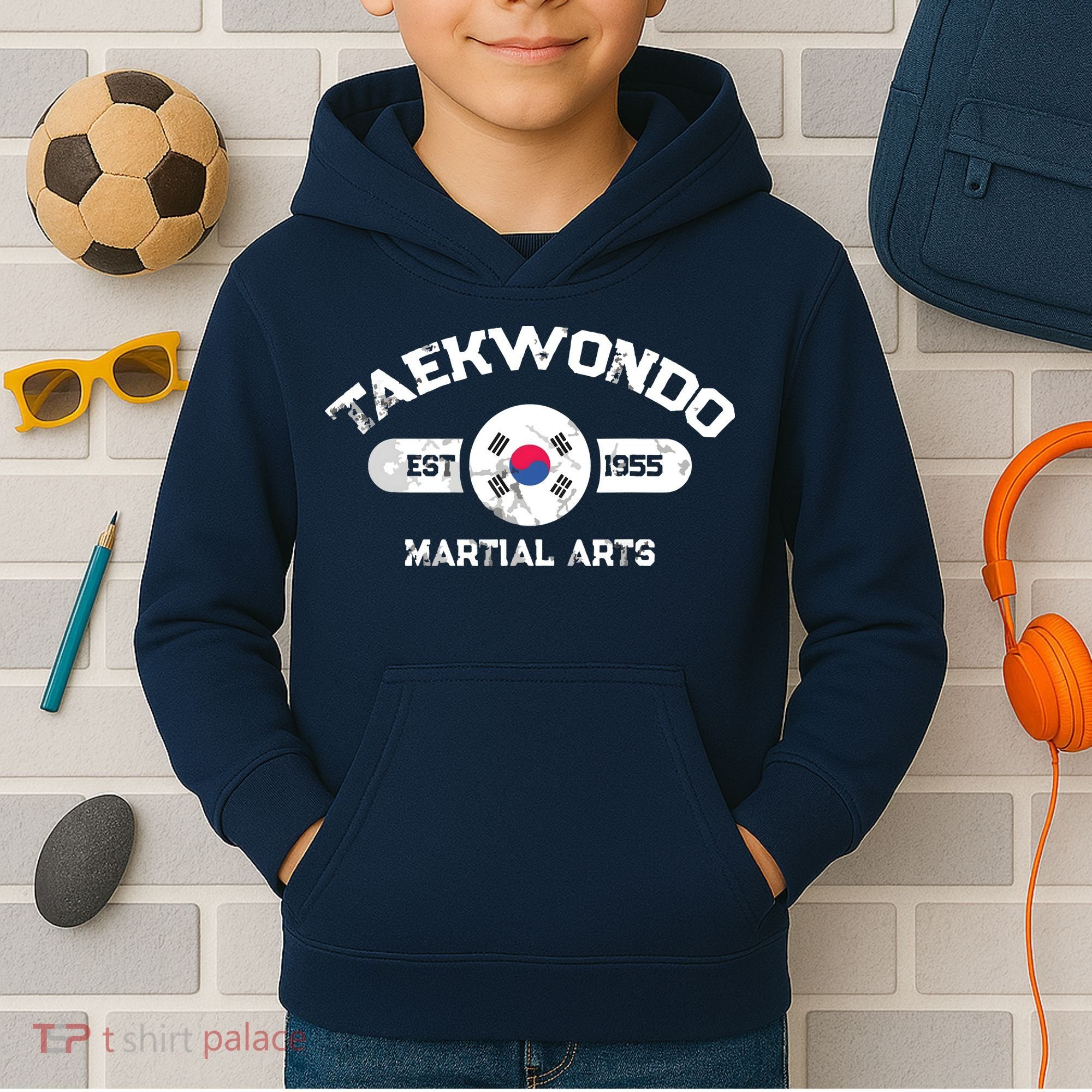Taekwondo Established 1955 Tae Kwon Do Gift Martial Arts Kids Hoodie