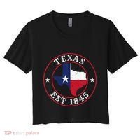 Texas Est 1845 Texan Home State Texas Pride Women's Crop Top Tee thumb 0