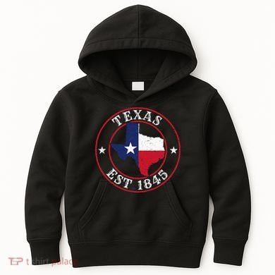 Texas Est 1845 Texan Home State Texas Pride Kids Hoodie