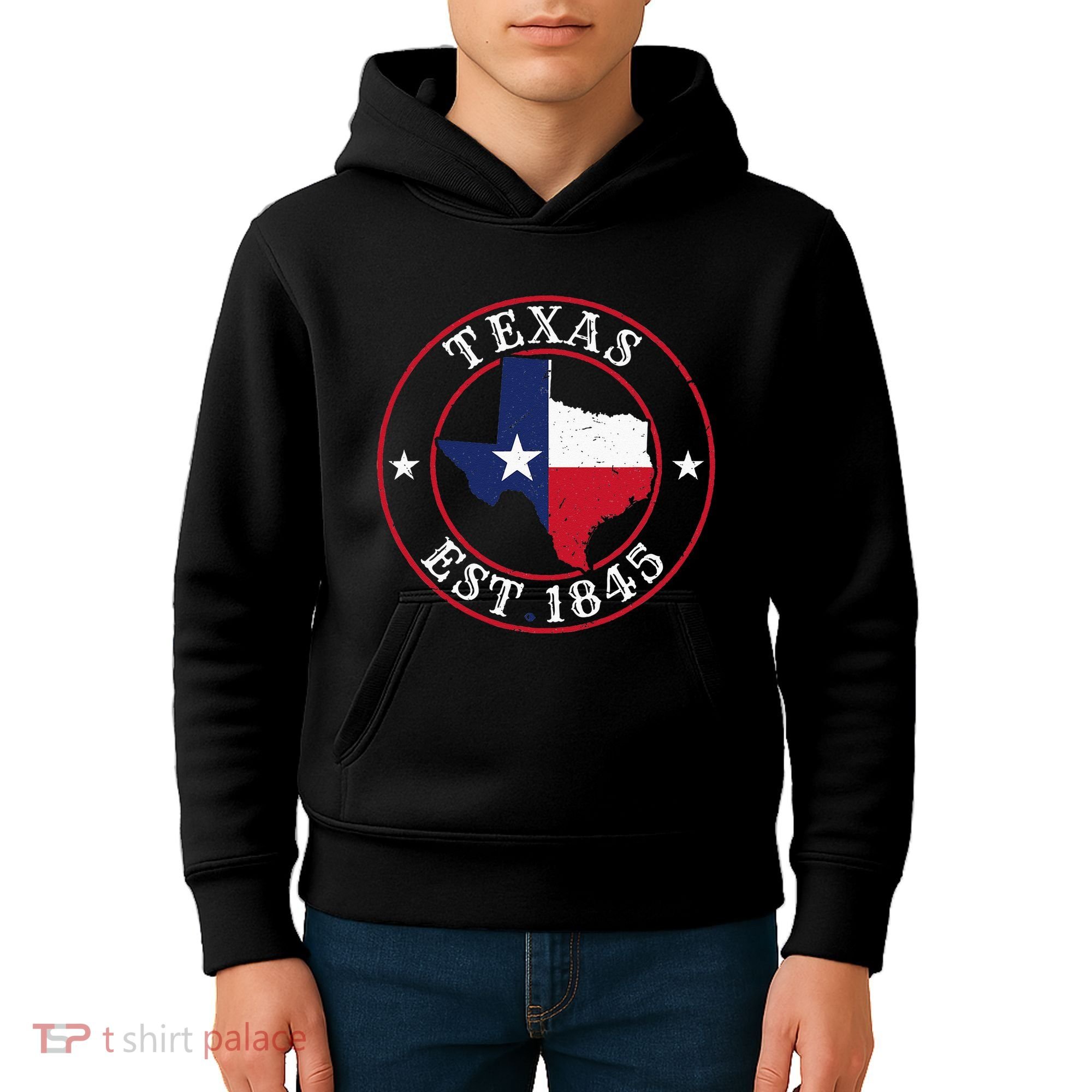 Texas Est 1845 Texan Home State Texas Pride Kids Hoodie