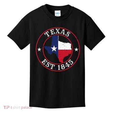 Texas Est 1845 Texan Home State Texas Pride Kids T-Shirt