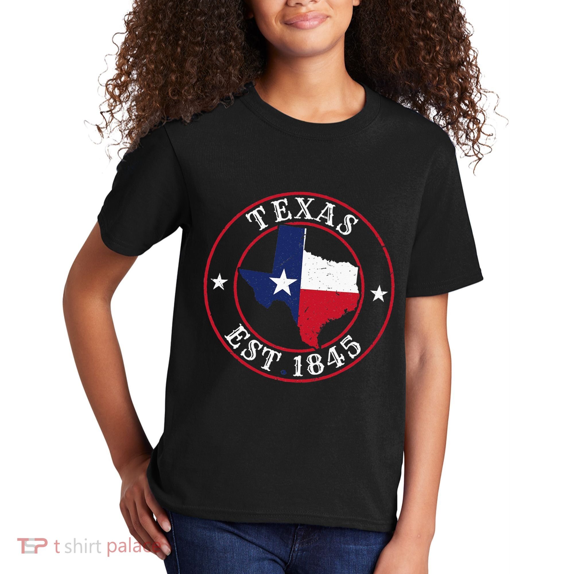 Texas Est 1845 Texan Home State Texas Pride Kids T-Shirt