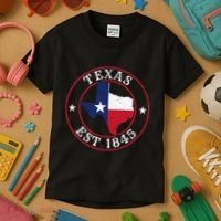 Texas Est 1845 Texan Home State Texas Pride Kids T-Shirt thumb 3