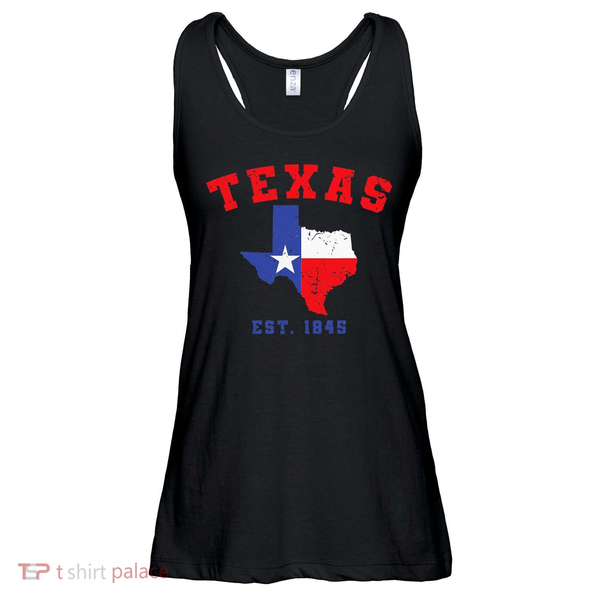 Texas Est 1845 Texas Pride Home State Texan Ladies Essential Flowy Tank