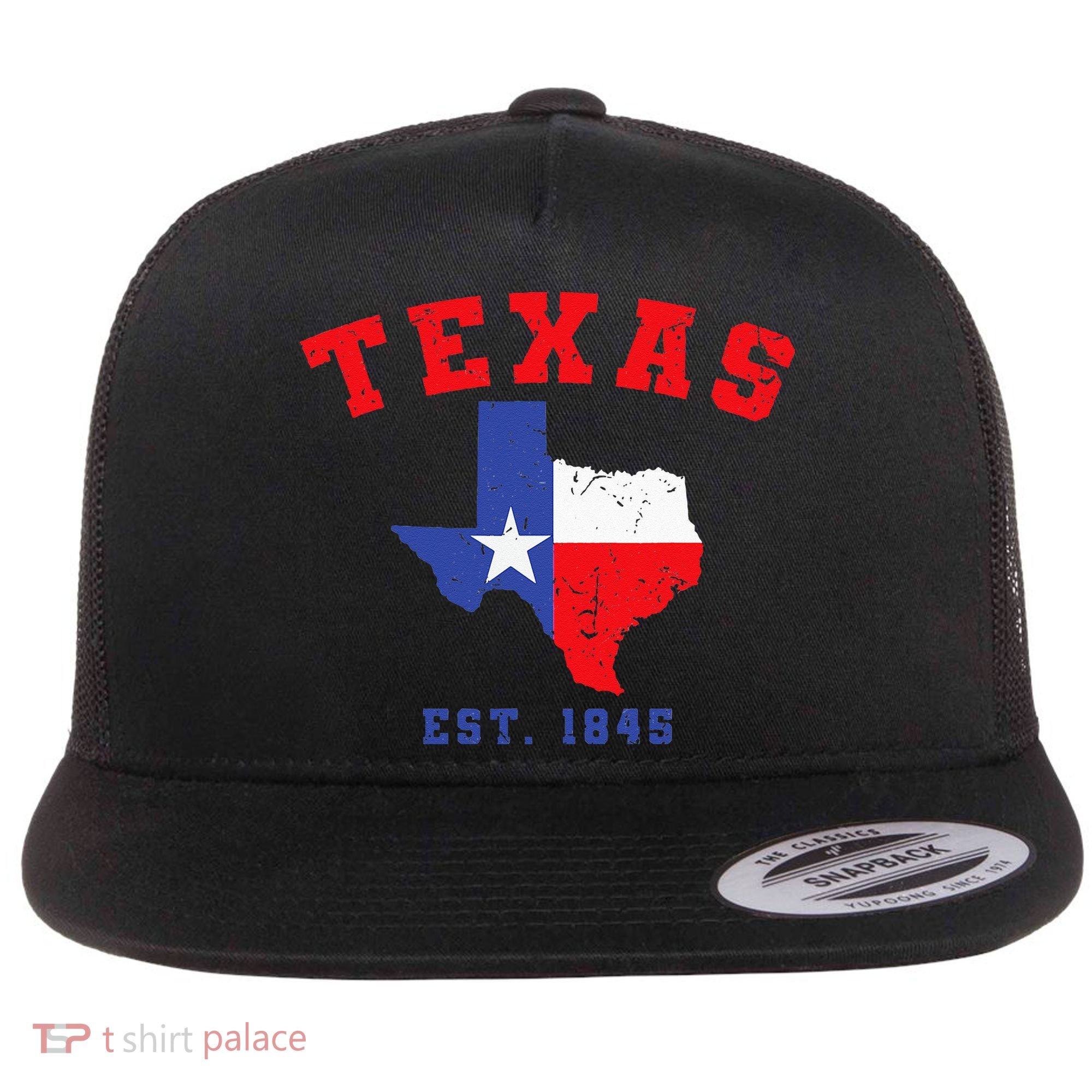 Texas Est 1845 Texas Pride Home State Texan Flat Bill Trucker Hat