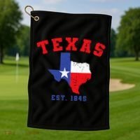 Texas Est 1845 Texas Pride Home State Texan Golf Towel thumb 1