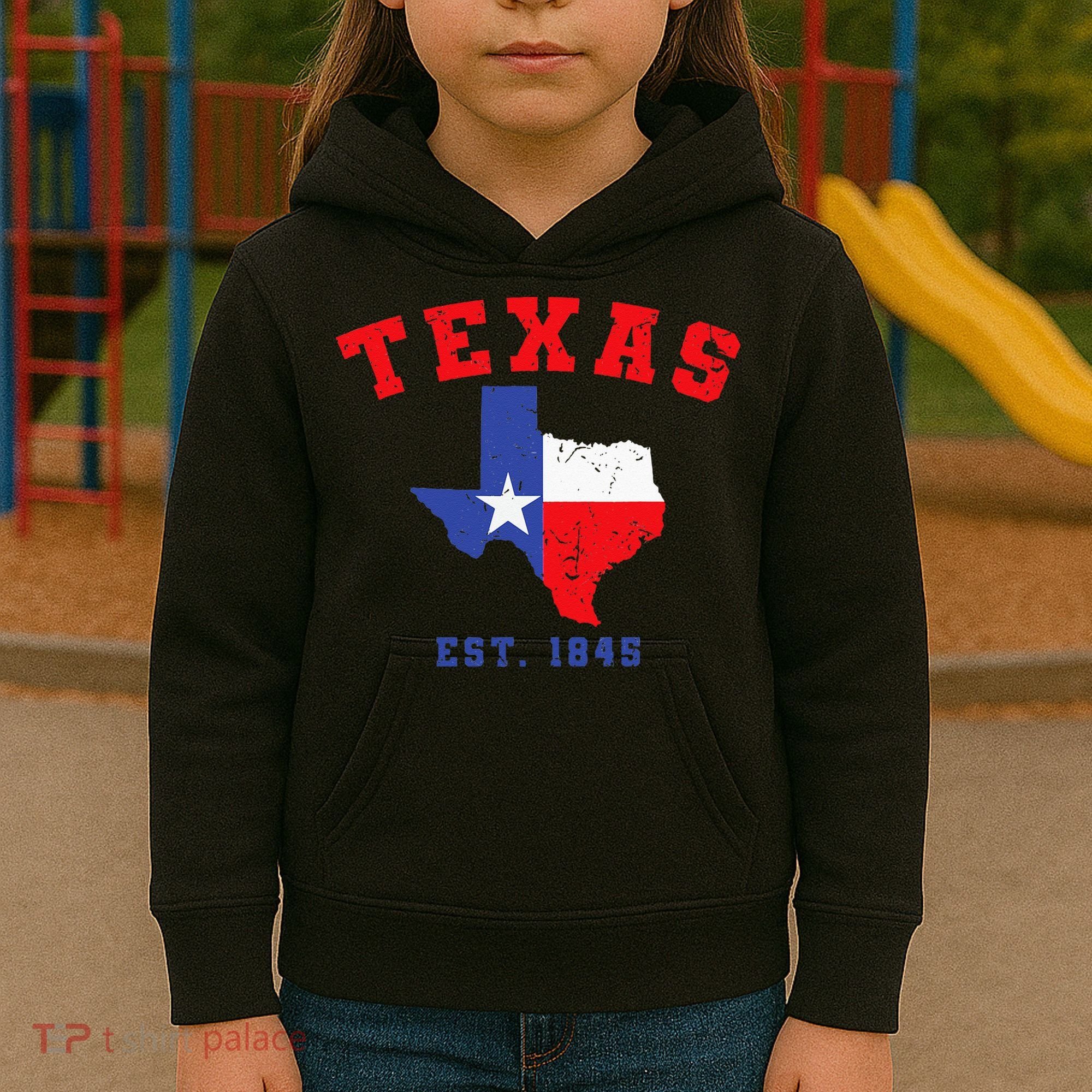 Texas Est 1845 Texas Pride Home State Texan Kids Hoodie