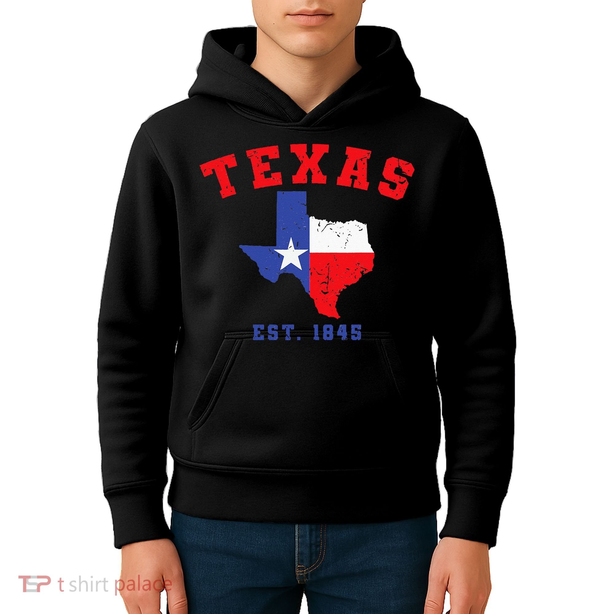 Texas Est 1845 Texas Pride Home State Texan Kids Hoodie