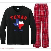 Texas Est 1845 Texas Pride Home State Texan Kids Long Sleeve Plaid Pajama Set thumb 0
