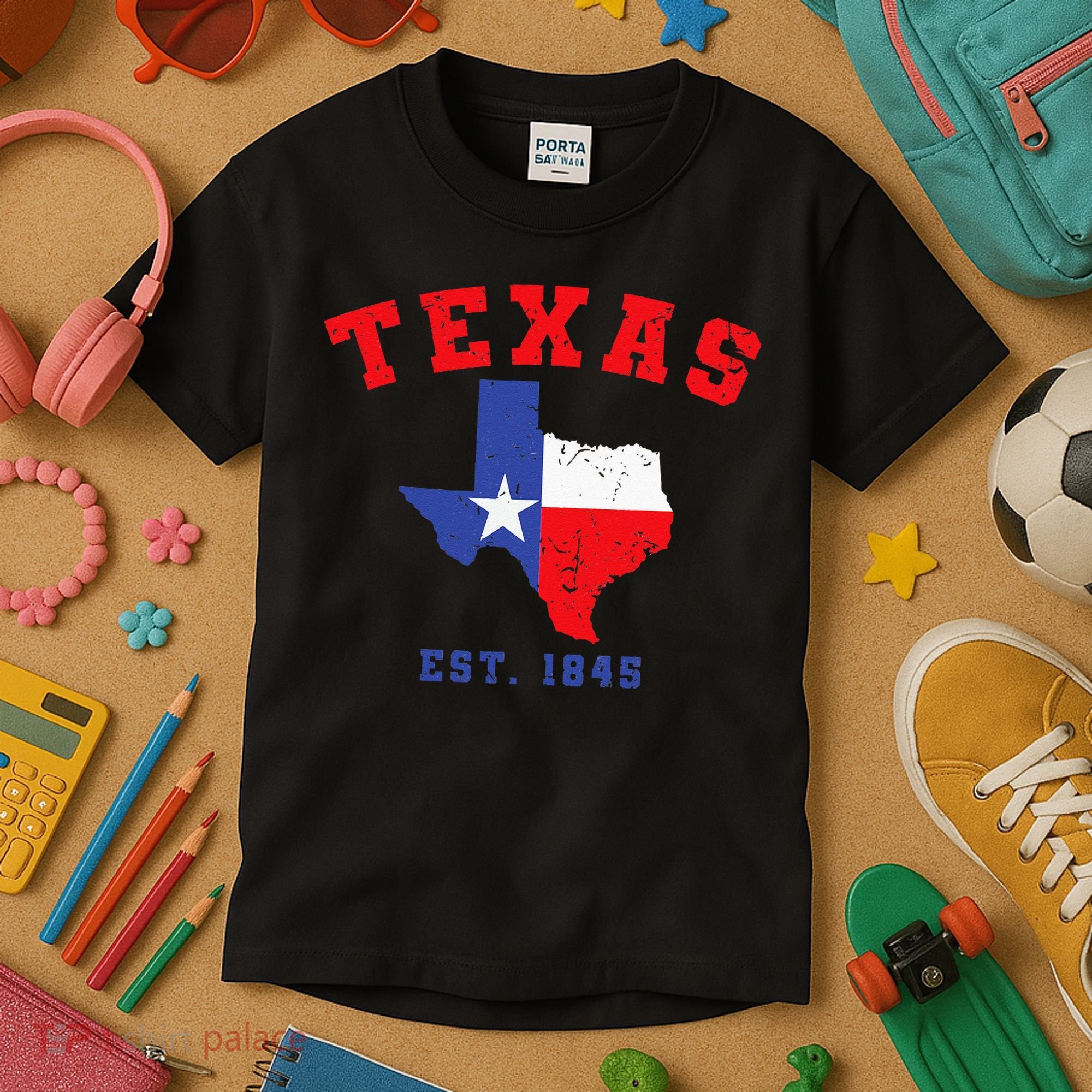 Texas Est 1845 Texas Pride Home State Texan Kids T-Shirt