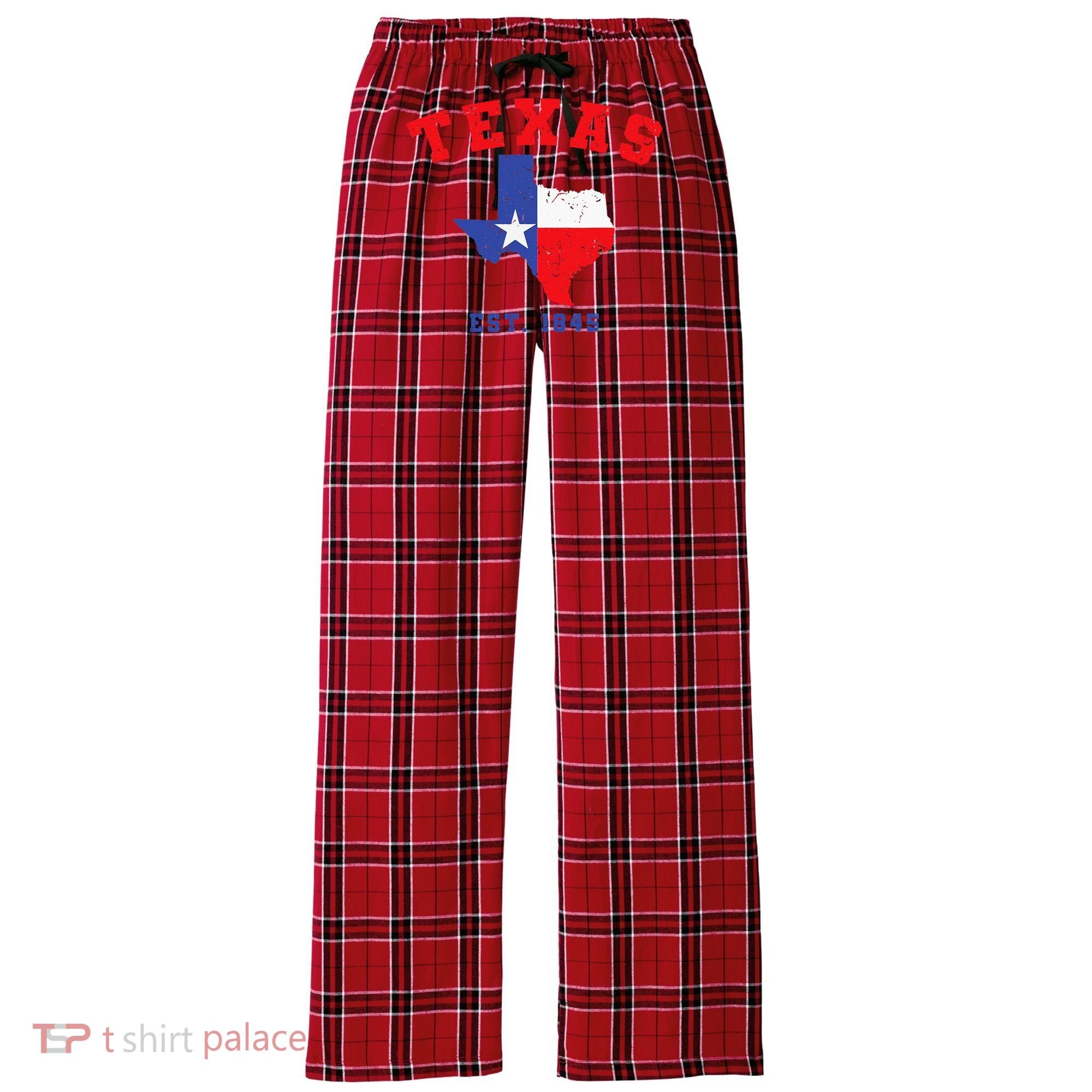 Texas Est 1845 Texas Pride Home State Texan Women's Flannel Plaid Pajama Pants