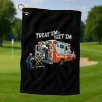 Treat Em And Yeet Em Gift Golf Towel thumb 1