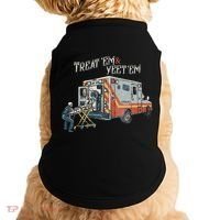 Treat Em And Yeet Em Skeleton Ambulance Funny Doggie Tank thumb 0