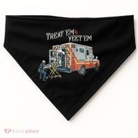Treat Em And Yeet Em Skeleton Ambulance Funny USA-Made Doggie Bandana thumb 0
