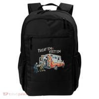 Treat Em And Yeet Em Skeleton Ambulance Funny Backpack thumb 0