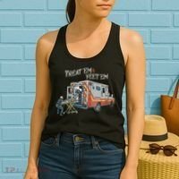 Treat Em And Yeet Em Skeleton Ambulance Funny Women's Tank Top thumb 2