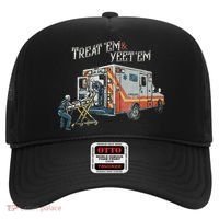 Treat Em And Yeet Em Skeleton Ambulance Funny Hat thumb 0