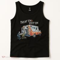 Treat Em And Yeet Em Skeleton Ambulance Funny Tank Top thumb 2