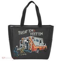 Treat Em And Yeet Em Skeleton Ambulance Funny Tote Bag thumb 0
