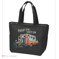 Treat Em And Yeet Em Skeleton Ambulance Funny Tote Bag thumb 3