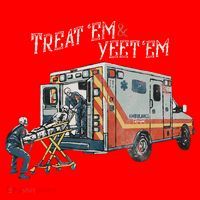 Treat Em And Yeet Em Skeleton Ambulance Funny Santa Hat thumb 1