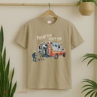 Treat Em And Yeet Em Skeleton Ambulance Funny T-Shirt thumb 2
