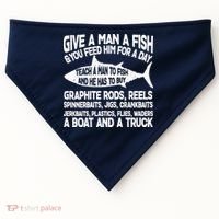 Teach A Man A Fish And He Has To Buy A Boat USA-Made Doggie Bandana thumb 0