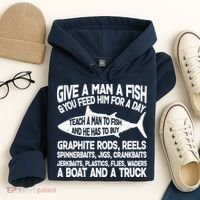 Teach A Man A Fish And He Has To Buy A Boat Hoodie thumb 4