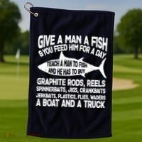 Teach A Man A Fish And He Has To Buy A Boat Golf Towel thumb 1