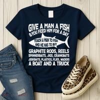 Teach A Man A Fish And He Has To Buy A Boat Women's T-Shirt thumb 3