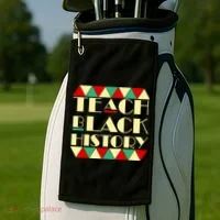 Teach Black History African Pride Golf Towel thumb 2
