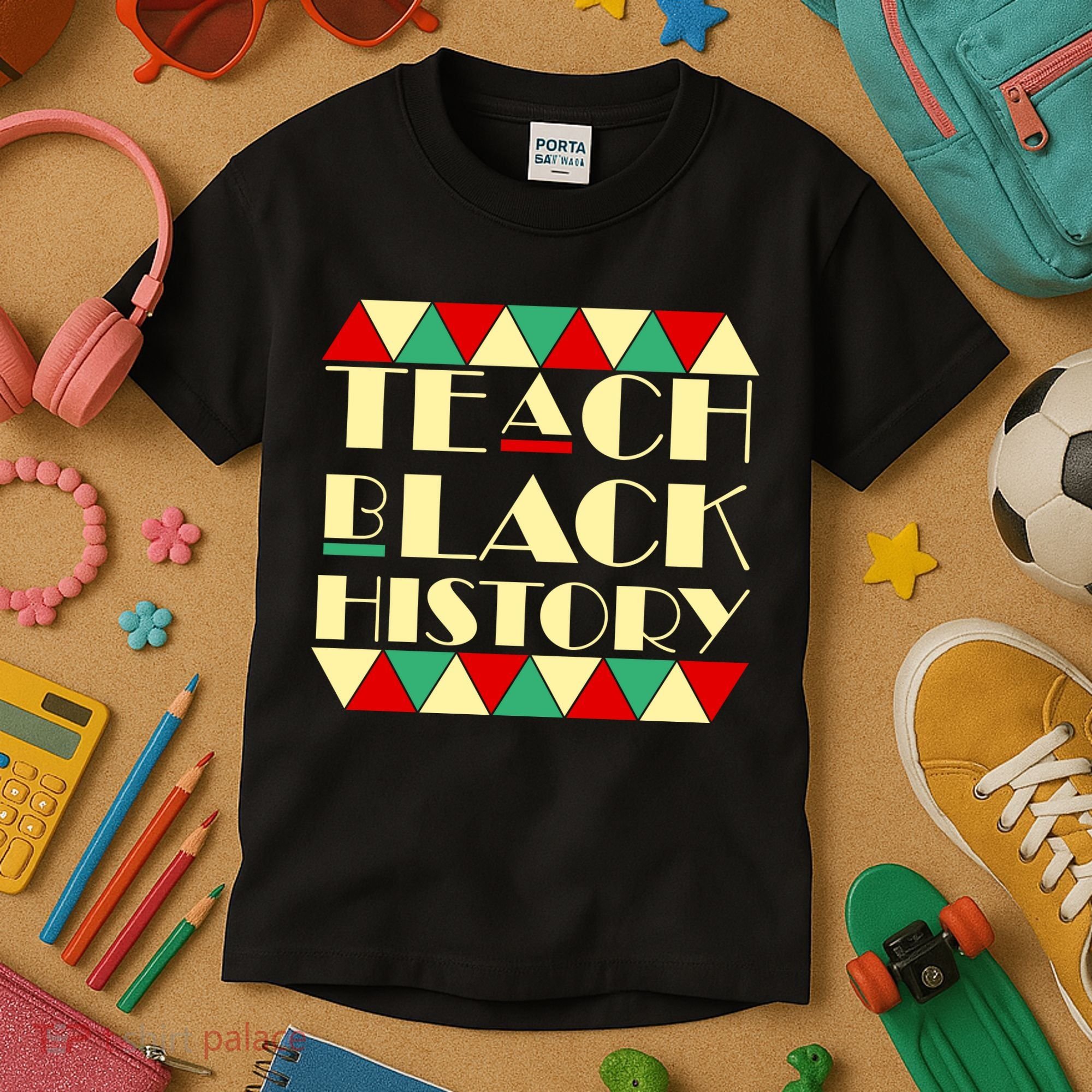 Teach Black History African Pride Kids T-Shirt