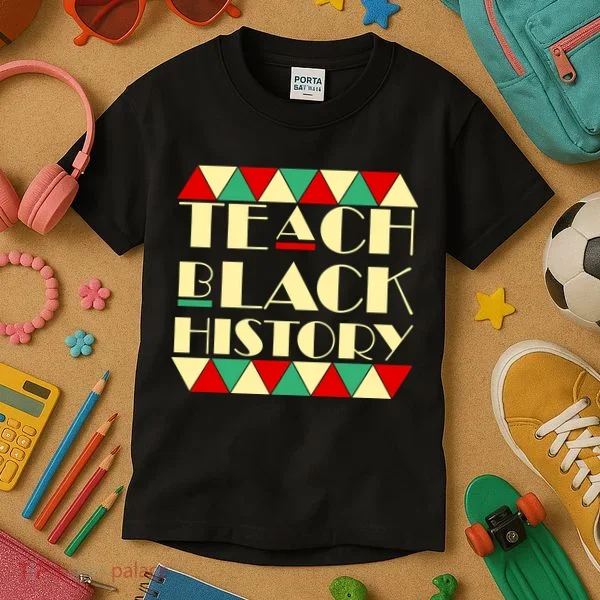 Teach Black History African Pride Kids T-Shirt