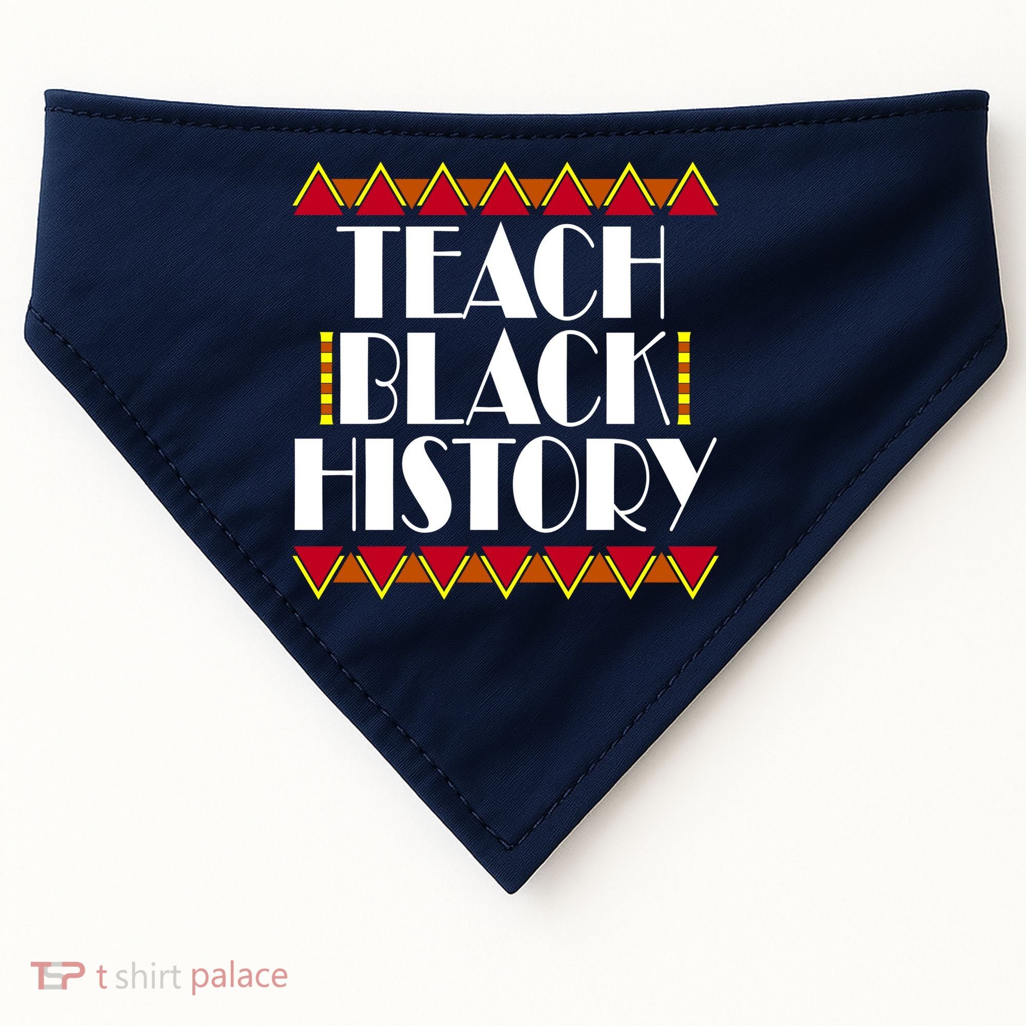 Teach Black History African Teacher USA-Made Doggie Bandana