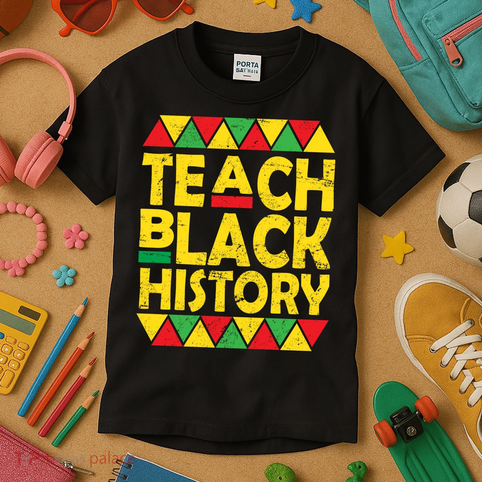 Teach Black History Month School Teacher Kids T-Shirt