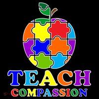 Teach Compassion Autism Awareness Teacher Apple Puzzle Doggie Tank thumb 4