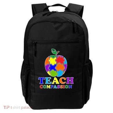 Teach Compassion Autism Awareness Teacher Apple Puzzle Backpack