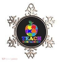 Teach Compassion Autism Awareness Teacher Apple Puzzle Ornament thumb 0