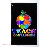 Teach Compassion Autism Awareness Teacher Apple Puzzle Golf Towel thumb 0