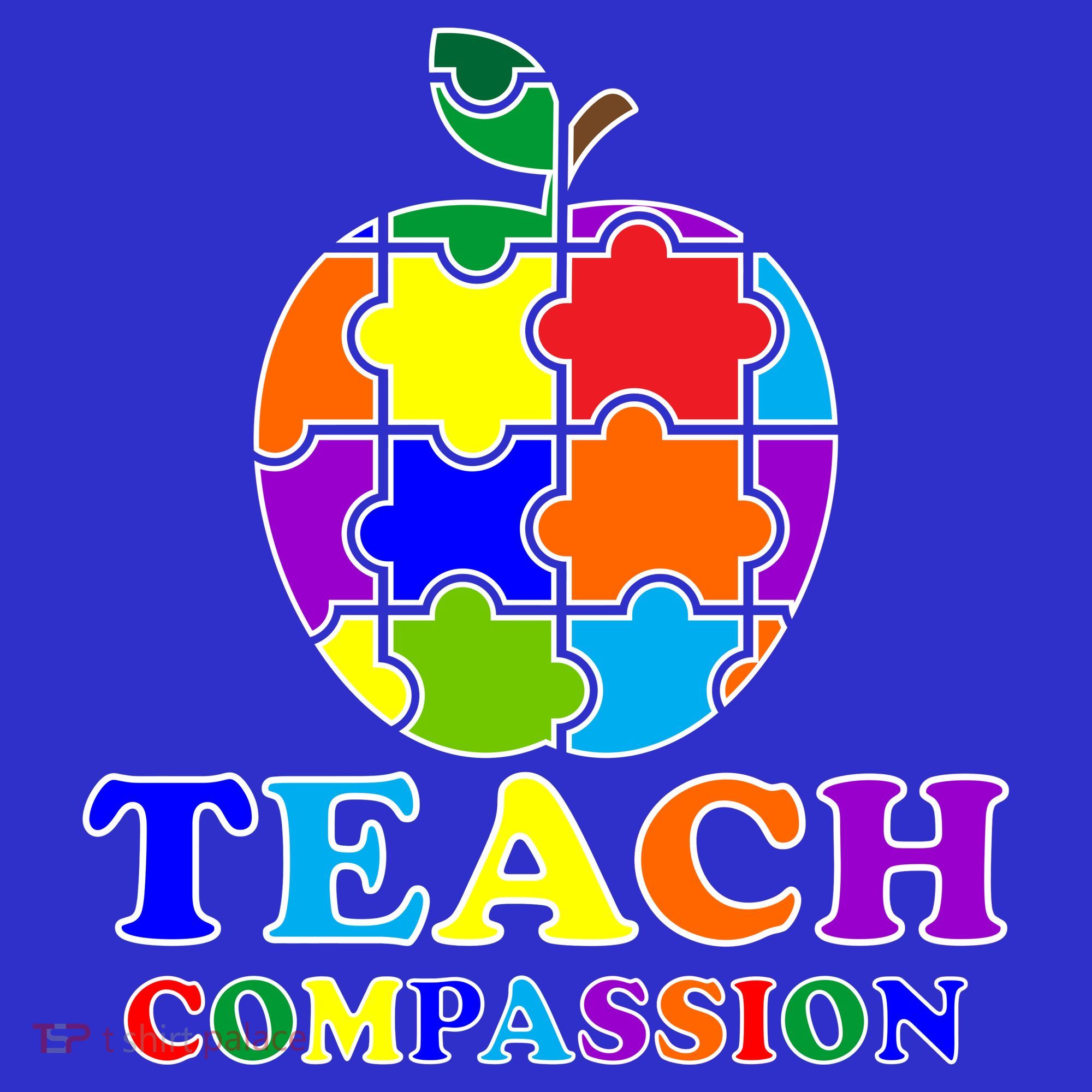 Teach Compassion Autism Awareness Teacher Apple Puzzle Mousepad