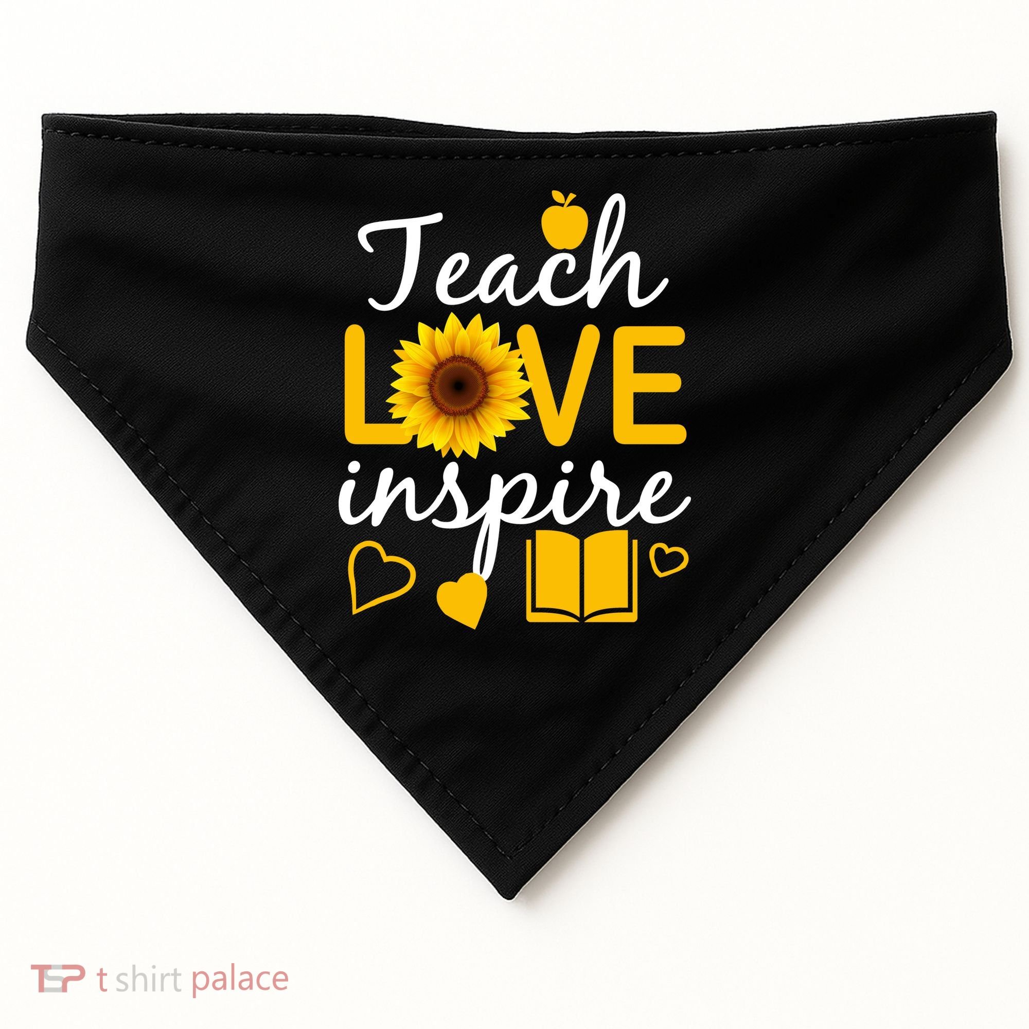 Teach Love And Inspire Sunflower USA-Made Doggie Bandana