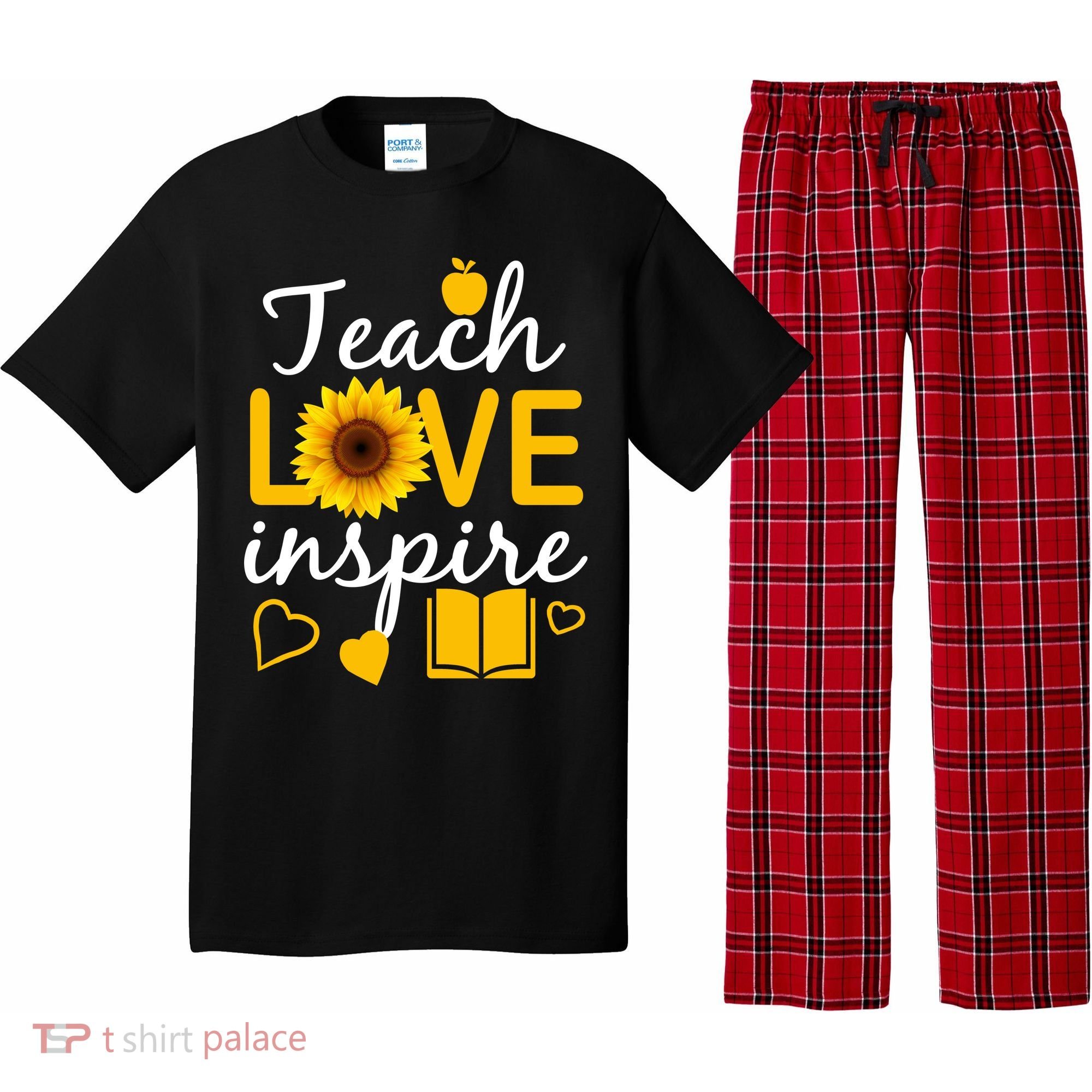 Teach Love And Inspire Sunflower Pajama Set