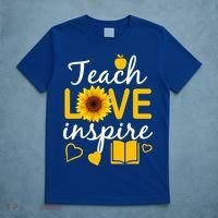 Teach Love And Inspire Sunflower T-Shirt thumb 5