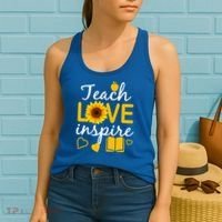 Teach Love And Inspire Sunflower Women's Tank Top thumb 2