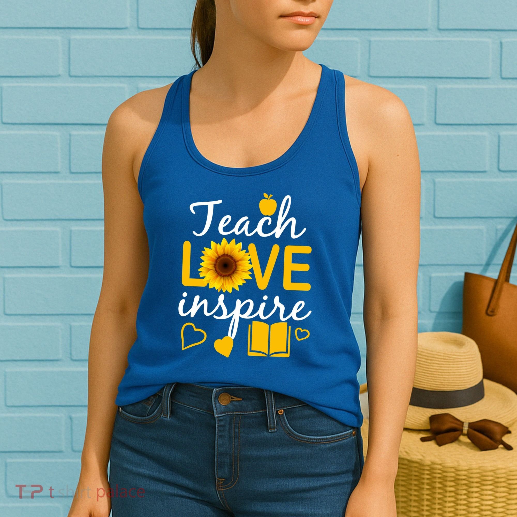 Teach Love And Inspire Sunflower Women's Tank Top