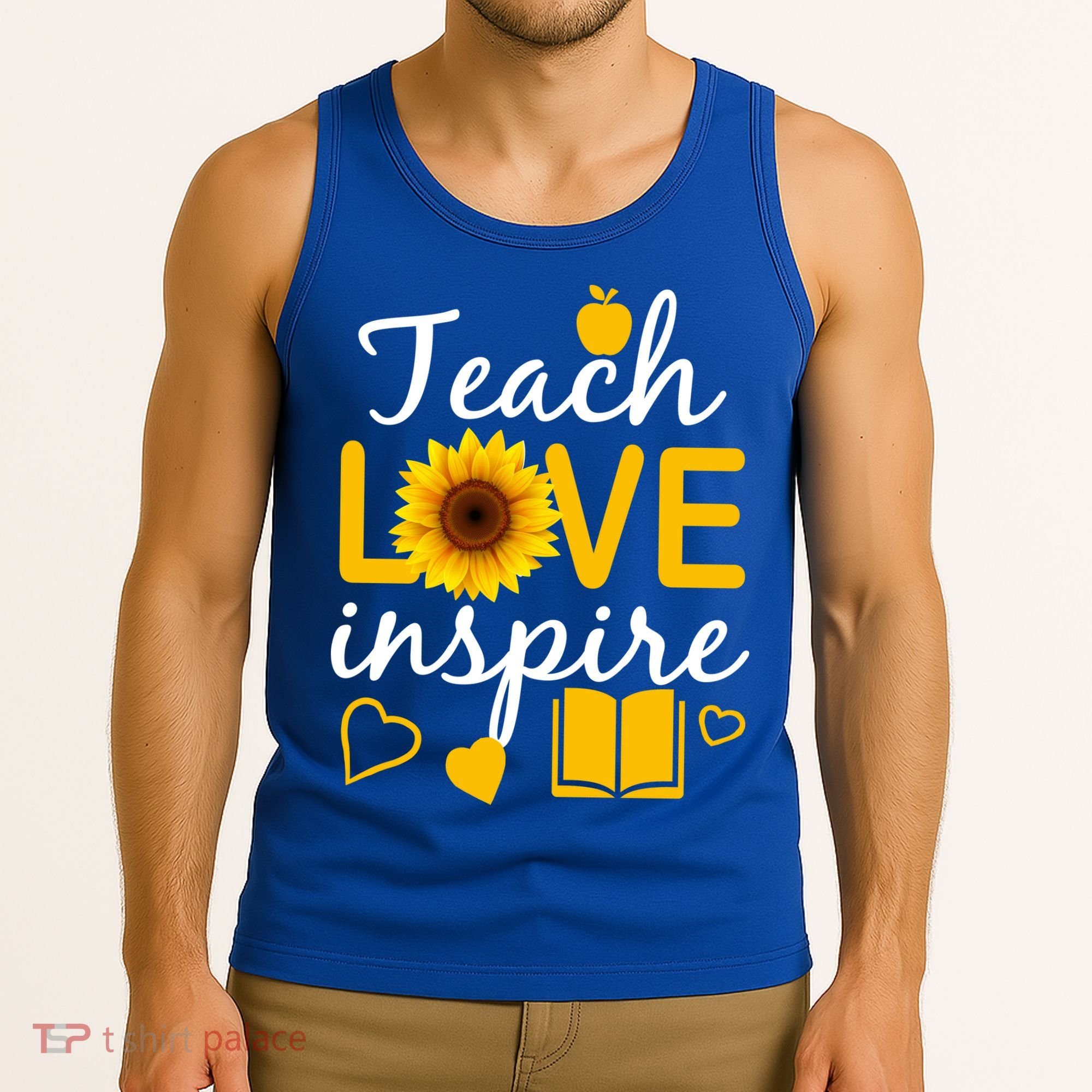 Teach Love And Inspire Sunflower Tank Top