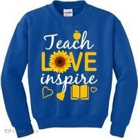 Teach Love And Inspire Sunflower Kids Sweatshirt thumb 0