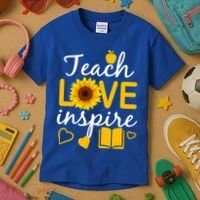 Teach Love And Inspire Sunflower Kids T-Shirt thumb 3