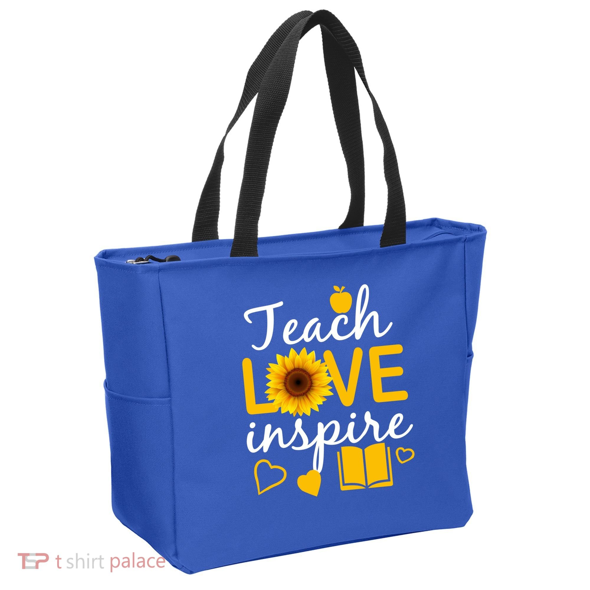 Teach Love And Inspire Sunflower Tote Bag