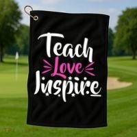 Teach Love Inspire Golf Towel thumb 1